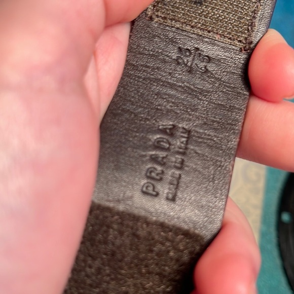 ❤️ Authentic Prada Gray Nylon Leather belt - Picture 3 of 14